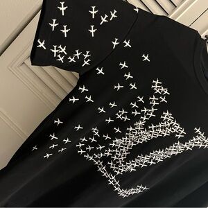 Black Louis Vuitton 2054 planes Tee